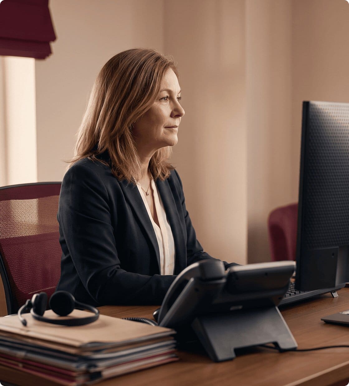 Professional woman working at desk